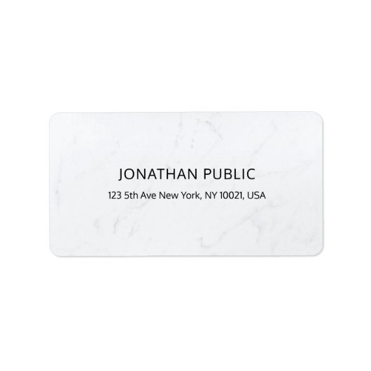 Professionele Moderne Witte Marmeren Slimme Sjablo Etiket (Voorkant)
