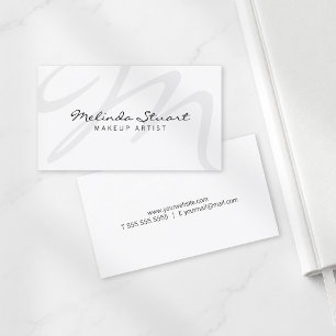 Professionele Moderne Witte Monogram en Naam Visitekaartje