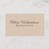 Professionele moderne zachte beige typografie QR-c Visitekaartje (Voorkant)