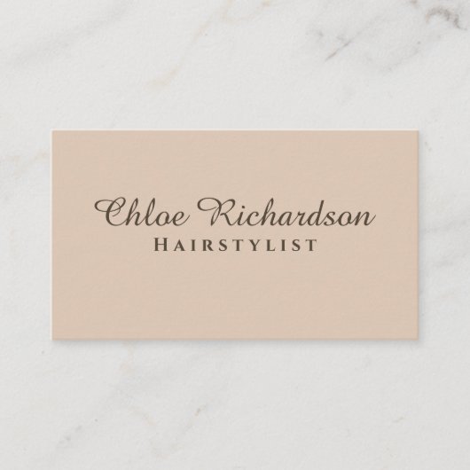 Professionele moderne zachte beige typografie QR-c Visitekaartje (Voorkant)