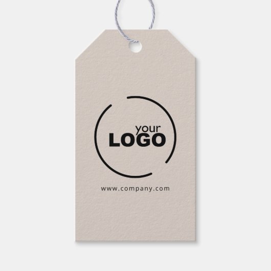 Professionele, moderne zakelijke Logo beige Cadeaulabel (Voorkant)