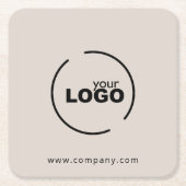 Professionele, moderne zakelijke Logo beige Kartonnen Onderzetters (Voorkant)