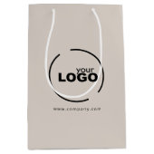 Professionele, moderne zakelijke Logo beige Medium Cadeauzakje (Voorkant)