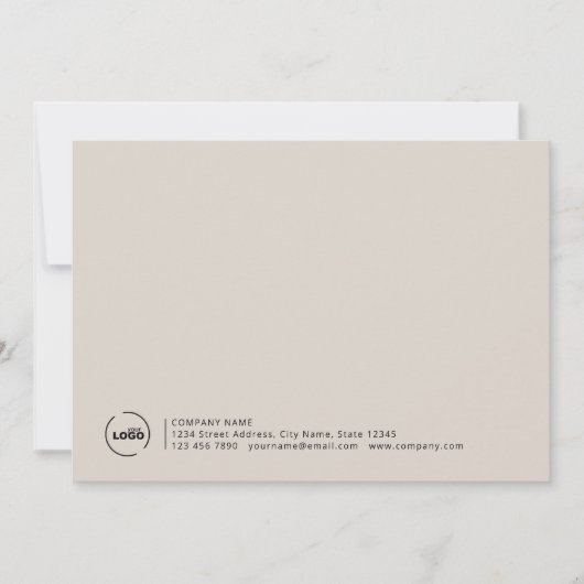 Professionele, moderne zakelijke Logo beige Notitiekaartje (Voorkant)