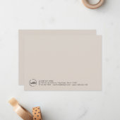 Professionele, moderne zakelijke Logo beige Notitiekaartje (Voorkant / Achterkant in situ)