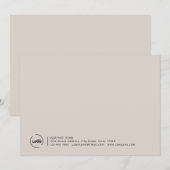 Professionele, moderne zakelijke Logo beige Notitiekaartje (Voorkant / Achterkant)