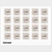 Professionele, moderne zakelijke Logo beige Vierkante Sticker (Vel)