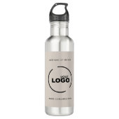 Professionele, moderne zakelijke Logo beige Waterfles (Voorkant)