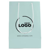 Professionele moderne zakelijke Logo lichte Turquo Medium Cadeauzakje (Achterkant)