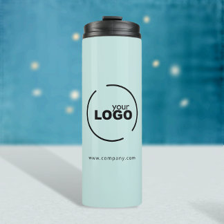 Professionele moderne zakelijke Logo lichte Turquo Thermosbeker