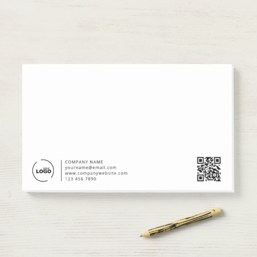 Professionele moderne zakelijke Logo QR-code Post-it® Notes (Op bureau)