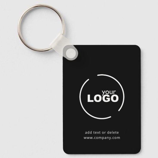 Professionele moderne zakelijke Logo QR-code zwart Sleutelhanger (Voorkant)