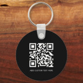 Professionele moderne zakelijke Logo QR-code zwart Sleutelhanger (Achterkant)