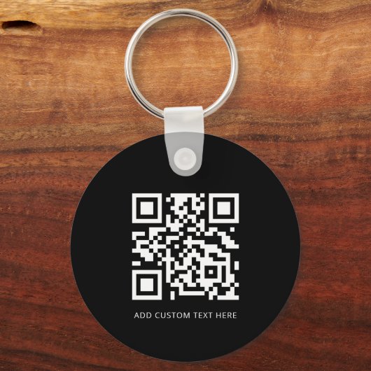 Professionele moderne zakelijke Logo QR-code zwart Sleutelhanger (Achterkant)