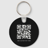 Professionele moderne zakelijke Logo QR-code zwart Sleutelhanger (Achterkant)