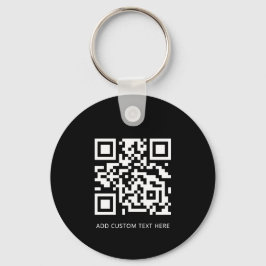 Professionele moderne zakelijke Logo QR-code zwart Sleutelhanger
