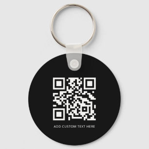 Professionele moderne zakelijke Logo QR-code zwart Sleutelhanger