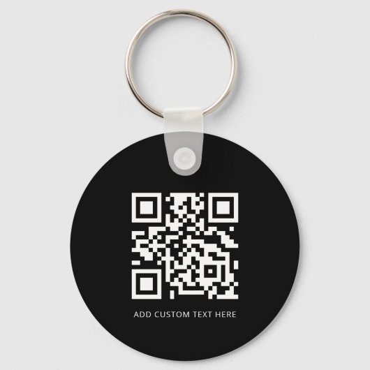 Professionele moderne zakelijke Logo QR-code zwart Sleutelhanger (Achterkant)