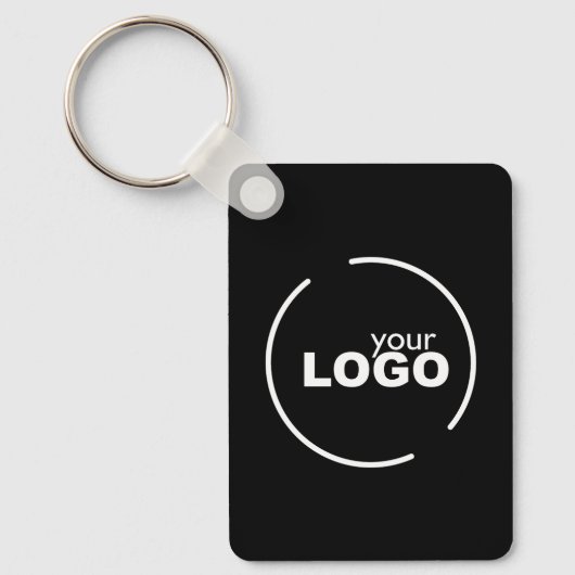 Professionele moderne zakelijke Logo QR-code zwart Sleutelhanger (Voorkant)