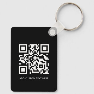 Professionele moderne zakelijke Logo QR-code zwart Sleutelhanger