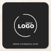 Professionele, moderne zakelijke Logo zwart Kartonnen Onderzetters (Voorkant)