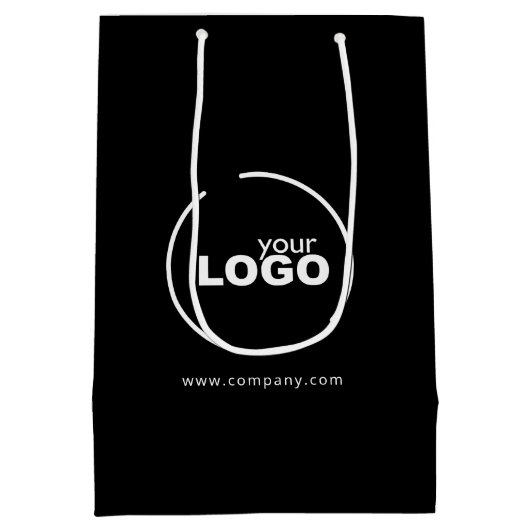 Professionele, moderne zakelijke Logo zwart Medium Cadeauzakje (Achterkant)