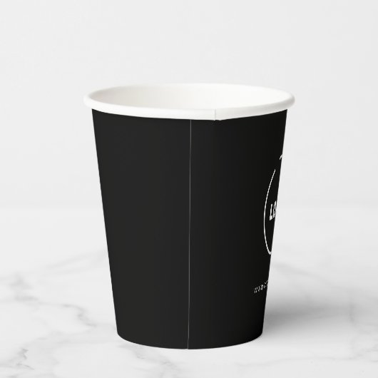 Professionele, moderne zakelijke Logo zwart Papieren Bekers (Rechts)