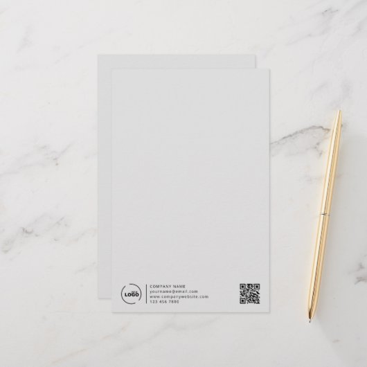 Professionele Moderne zakelijke QR-code voor profe Briefpapier (Voorkant / Achterkant in situ)