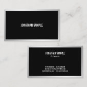 Professionele moderne zilveren elegante eenvoudige visitekaartje (Voorkant / Achterkant)
