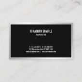 Professionele moderne zilveren elegante eenvoudige visitekaartje (Achterkant)