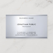 Professionele moderne zilveren metallic look elega visitekaartje (Achterkant)