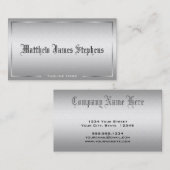 Professionele, moderne, zilvermetallische EU Visitekaartje (Voorkant / Achterkant)