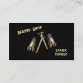 Professionele Moderne Zwart Goud Eenvoudige Kapper Visitekaartje (Voorkant)