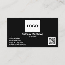 Professionele Moderne Zwart Voeg Logo en QR-code t