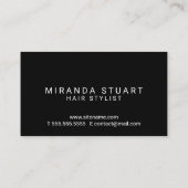 Professionele Moderne Zwart-Wit Haar Stylist Visitekaartje (Achterkant)