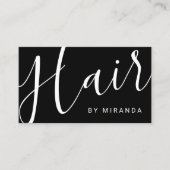Professionele Moderne Zwart-Wit Haar Stylist Visitekaartje (Voorkant)