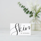 Professionele Moderne Zwart-Wit Huidverzorging Visitekaartje (Staand voorkant)
