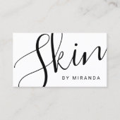 Professionele Moderne Zwart-Wit Huidverzorging Visitekaartje (Voorkant)