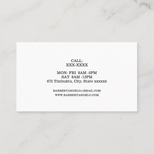 Professionele Moderne Zwart Wit Kapper Visitekaartje (Achterkant)