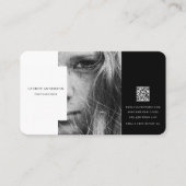 Professionele moderne zwart-wit QR-code Visitekaartje (Voorkant)