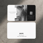 Professionele moderne zwart-wit QR-code Visitekaartje