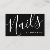 Professionele Moderne Zwart-Witte Nagelsalon Visitekaartje (Voorkant)