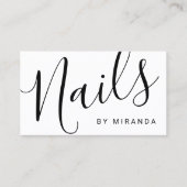 Professionele Moderne Zwart-Witte Nagelsalon Visitekaartje (Voorkant)