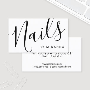 Professionele Moderne Zwart-Witte Nagelsalon Visitekaartje
