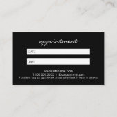 Professionele moderne zwarte benoeming afsprakenkaartje (Achterkant)