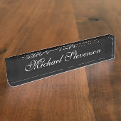 Professionele moderne zwarte Business Desk Naambordje (Zijkant)