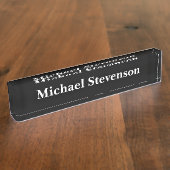 Professionele moderne zwarte Business Desk Naambordje (Zijkant)