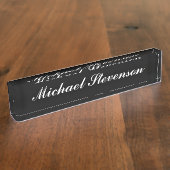 Professionele moderne zwarte Business Desk Naambordje (Zijkant)