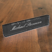 Professionele moderne zwarte Business Desk Naambordje (Zijkant)