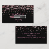 Professionele moderne zwarte diamanten-lipstick visitekaartje (Voorkant / Achterkant)